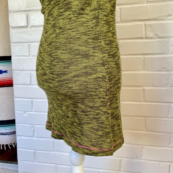 Free People Olive & Pink Bodycon Dress Spaghetti Straps Women’s Size Medium - Picture 8 of 14